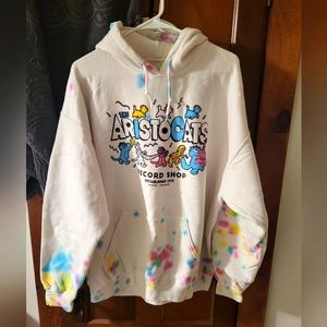Disney aristocats splatter hoodie, size xl.